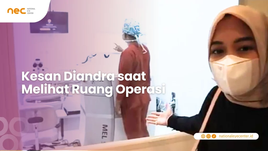 Diandra sednag melihar ruang operasi lasik setelah melakukan pre lasik