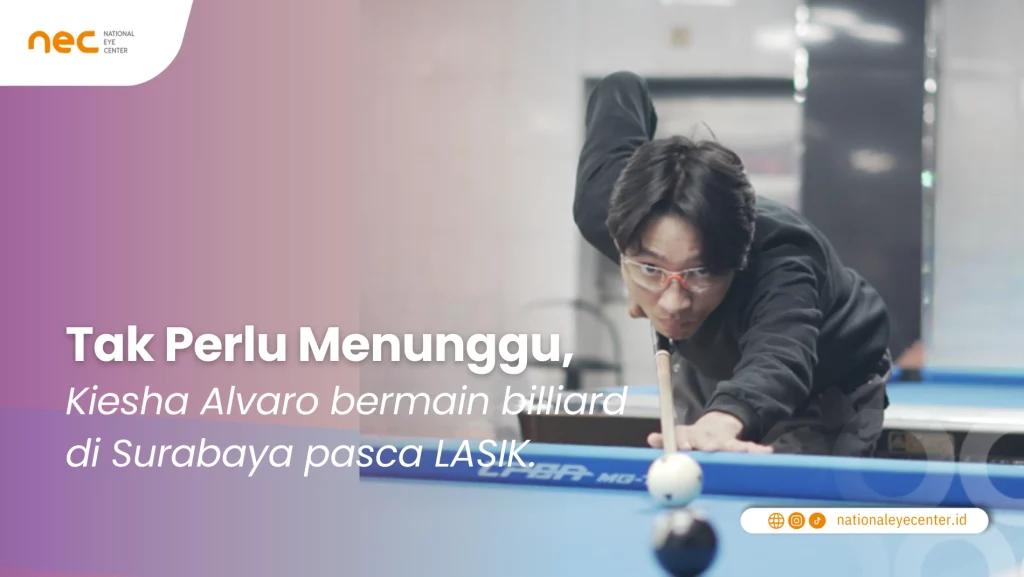 Kiesha Alvaro Bahkan sempat bermain billiard di Surabaya pasca LASIK