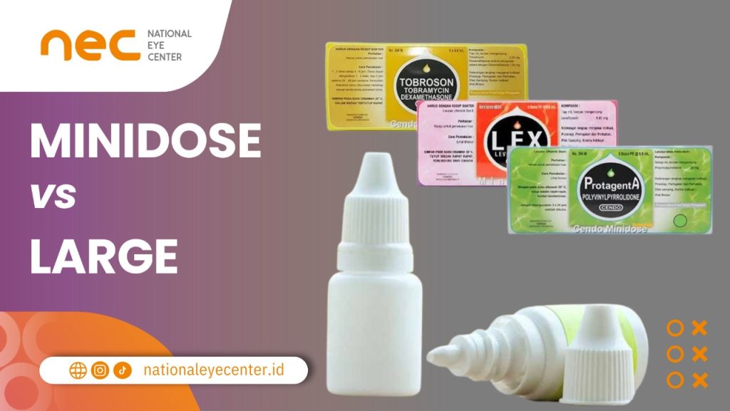 Jenis-jenis obat tetes mata berdasarkan bentuknya: Minidose dan Large.