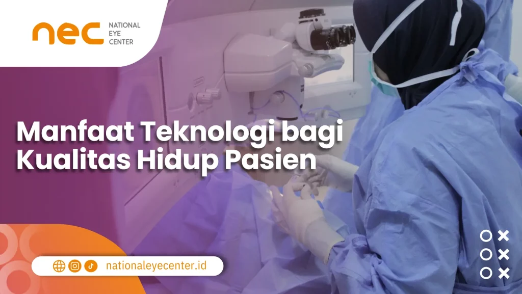 Seorang dokter sedang menggunakan salah satu teknologi pengobatan mata.